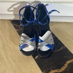 Elegant Blue and Silver Women's Sandals